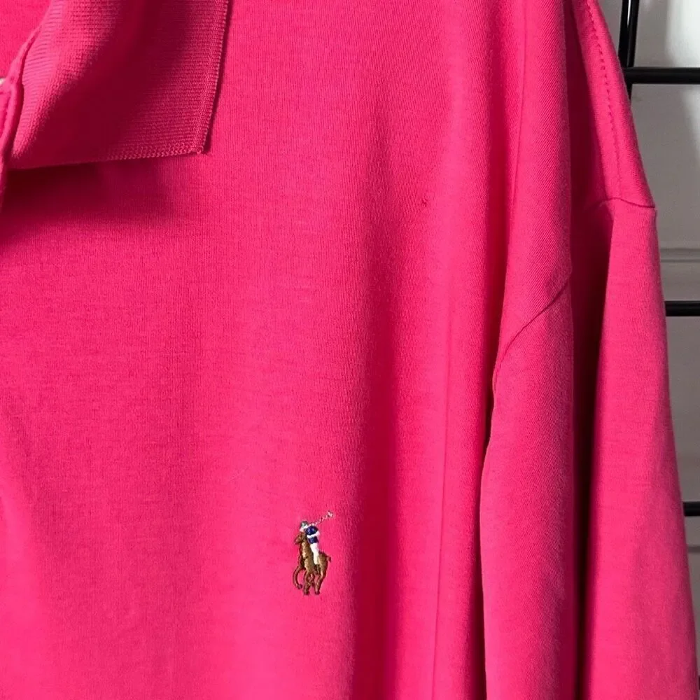 Polo Ralph Lauren Polo Shirt Mens XLT Pink Casual Coastal‎ Pima Cotton Tall